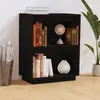 Image de Armoire Console Noir 60x34x75 Cm Bois De Pin Solide Vidaxl