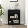Image de Armoire Console Noir 60x34x75 Cm Bois De Pin Solide Vidaxl