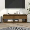 Image de Meuble Tv Marron Miel 110,5x34x40 Cm Bois De Pin Massif Vidaxl