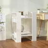 Image de Bibliothèque - Pin - Blanc - 41x35x57 cm - Design Contemporain - Petit meuble complément