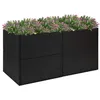 Image de vidaXL Jardinière Noir 157x80x80 cm Résine tressée