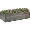 Image de Jardinière Gris 157x80x40 Cm Résine Tressée Vidaxl