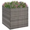 Image de vidaXL Jardinière Gris 80x80x80 cm Résine tressée