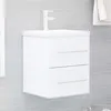 Image de Armoire D'évier Avec Lavabo Intégré Blanc Aggloméré Vidaxl