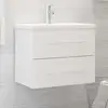Image de Armoire D'évier Avec Lavabo Intégré Blanc Aggloméré Vidaxl