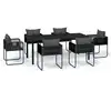 Image de Vidaxl ensemble à manger de jardin 7 pcs noir