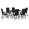 Image de Vidaxl ensemble à manger de jardin 7 pcs noir