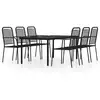 Image de Vidaxl ensemble à manger de jardin 7 pcs noir