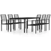 Image de Vidaxl ensemble à manger de jardin 7 pcs noir