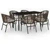 Image de Vidaxl ensemble à manger de jardin 7 pcs marron
