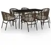 Image de Vidaxl ensemble à manger de jardin 7 pcs marron