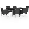 Image de Vidaxl ensemble à manger de jardin avec coussins 7 pcs noir