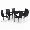 Image de Vidaxl ensemble à manger de jardin 7 pcs noir