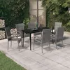 Image de vidaXL Ensemble de salle à manger de jardin 7 pcs Gris et noir 45.28 kg