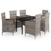 Image de Vidaxl ensemble à manger de jardin avec coussins 7 pcs gris