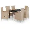 Image de Vidaxl ensemble à manger de jardin avec coussins 7 pcs beige