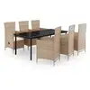Image de Vidaxl ensemble à manger de jardin avec coussins 7 pcs beige