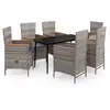 Image de Vidaxl ensemble à manger de jardin avec coussins 7 pcs gris