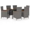 Image de Vidaxl ensemble à manger de jardin avec coussins 7 pcs gris