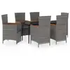 Image de Vidaxl ensemble à manger de jardin avec coussins 7 pcs gris
