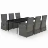 Image de Vidaxl ensemble à manger de jardin avec coussins 7 pcs gris