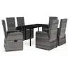 Image de Vidaxl ensemble à manger de jardin avec coussins 7 pcs gris