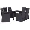 Image de Vidaxl ensemble à manger de jardin avec coussins 7 pcs noir