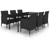 Image de Vidaxl ensemble à manger de jardin coussins 7 pcs résine tressée verre