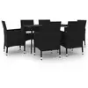 Image de Vidaxl ensemble à manger de jardin coussins 7 pcs résine tressée verre