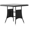Image de vidaXL Table de jardin Noir 80x80x74 cm Résine tressée 318712.