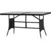 Image de Table De Jardin Noir 140x80x74 Cm Résine Tressée Vidaxl