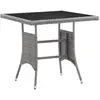 Image de Table De Jardin Gris 80x80x74 Cm Résine Tressée Vidaxl