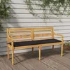 Image de Banc Batavia Avec Coussin Anthracite 150 Cm Bois De Teck Massif Vidaxl