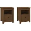 Image de Tables De Chevet 2pcs Marron Miel 40x35x49cm Bois De Pin Massif Vidaxl