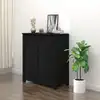 Image de Buffet Noir 70x35x80 Cm Bois Massif De Pin Vidaxl