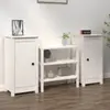 Image de Buffets 2 Pcs Blanc 39x35x80 Cm Bois Massif De Pin Vidaxl