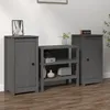 Image de vidaXL 2x Buffets Armoires de Rangement Meubles de Rangement Armoires Latérales Salle de Séjour Salon Gris 39x35x80 cm Bois 813729