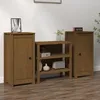 Image de vidaXL 2x Buffets Armoires de Rangement Meubles de Rangement Armoires Latérales Salle de Séjour Salon Marron Miel 39x35x80 813731