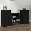Image de Buffets 2 Pcs Noir 39x35x80 Cm Bois Massif De Pin Vidaxl