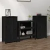 Image de vidaXL 2x Buffets Armoires de Rangement Meubles de Rangement Armoires Latérales Salle de Séjour Salon Noir 39x35x80 cm Bois 813733