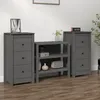 Image de Buffets 2 Pcs Gris 40x35x80 Cm Bois Massif De Pin Vidaxl