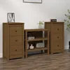 Image de Buffets 2 Pcs Marron Miel 40x35x80 Cm Bois Massif De Pin Vidaxl