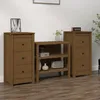 Image de vidaXL 2x Buffets Armoires Latérales Organisateurs de Maison Meubles de Rangement Salon Intérieur Marron Miel 40x35x80 cm 813746