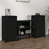 Image de Buffets 2 Pcs Noir 40x35x80 Cm Bois Massif De Pin Vidaxl