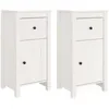 Image de Buffets 2 Pcs Blanc 40x35x80 Cm Bois Massif De Pin Vidaxl