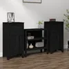 Image de Buffets 2 Pcs Noir 40x35x80 Cm Bois Massif De Pin Vidaxl