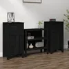 Image de vidaXL 2x Buffets Armoires Latérales Organisateurs de Maison Meubles de Rangement Salon Intérieur Noir 40x35x80 cm Bois 813763