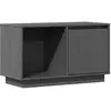 Image de Meuble Tv Gris 74x35x44 Cm Bois De Pin Massif Vidaxl