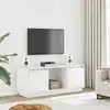Image de Meuble Tv Blanc 110,5x35x44 Cm Bois De Pin Massif Vidaxl