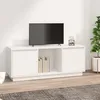 Image de vidaXL Meuble TV Blanc 1105x35x44 cm Bois de pin massif 814340
